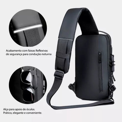 Canguro bolso antirrobo para hombre NEGRO SOLO