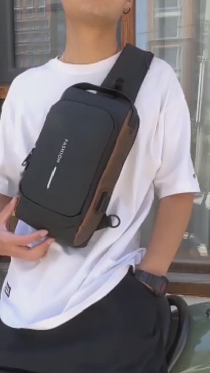 Canguro bolso antirrobo para hombre NEGRO SOLO